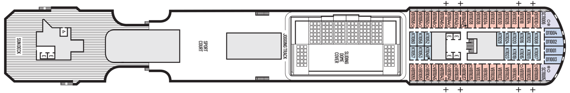 Deck 11 - Sun Deck plan